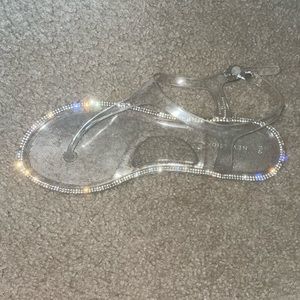 Clear Sandals w Rhinestones
